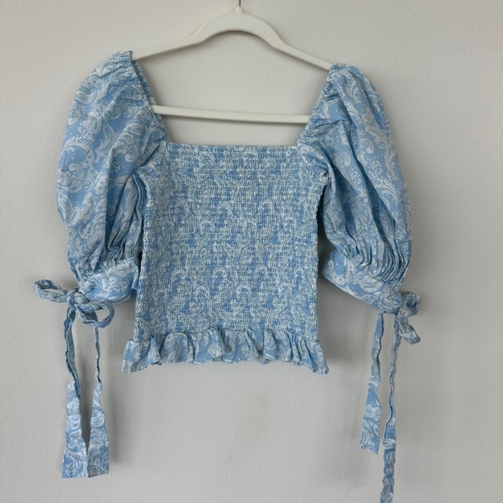 Blue Floral Kourt Top -M
